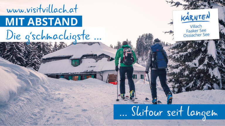 Mit Abstand Sujet Skitour Huettenkult Region Villach Tourismus GmbH infrastil