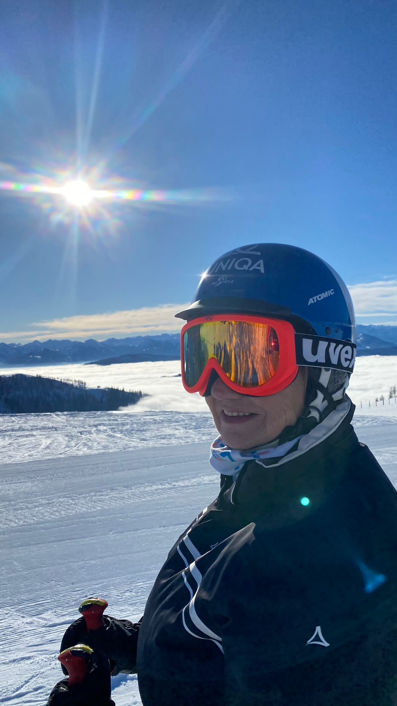 Pisten an der Bischlinghöhe in Werfenweng bei blauem Himmel