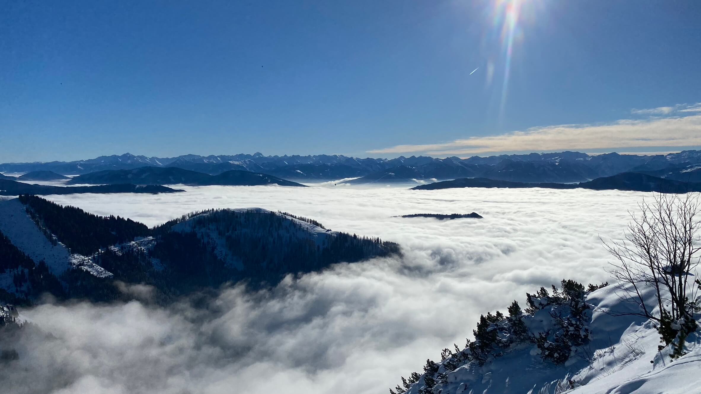 Verschneite Skipiste an der Bischlinghöhe Werfenweng