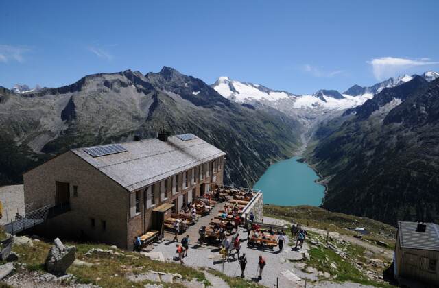 Olpererhütte, 2389 m Seehöhe, Zillertaler Alpen