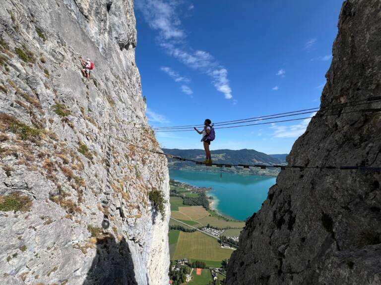 Drachenwand-Klettersteig am Mondsee: über den Ostgrat auf den Vorgipfel